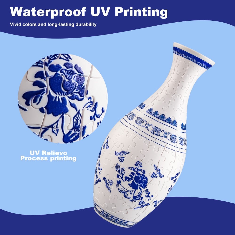 EcoBloom - 3D Puzzle Vase - Dekorative Blumenvase mit abnehmbarer Wasserbehälter