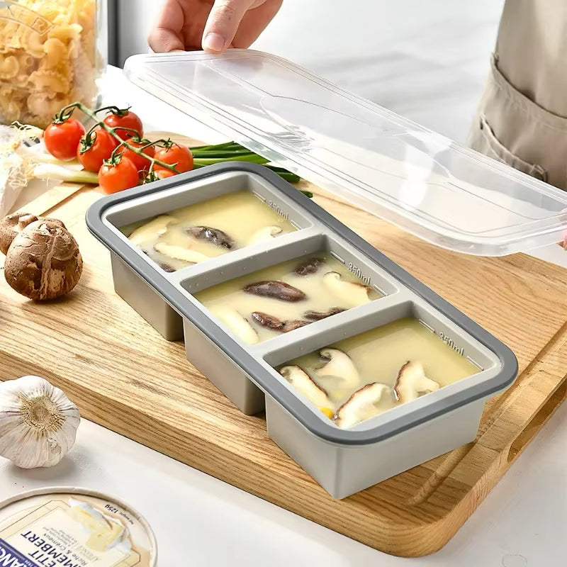 Große, leicht lösbare Silikon-Eiswürfelform (mit Deckel)