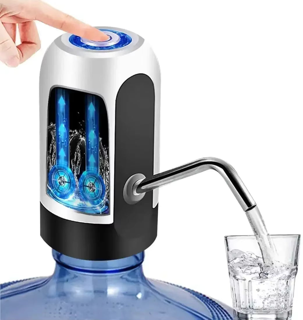 Leiser, berührungsgesteuerter, USB-aufladbarer Wasserspender (kompatibel mit 19-l-Flaschen)