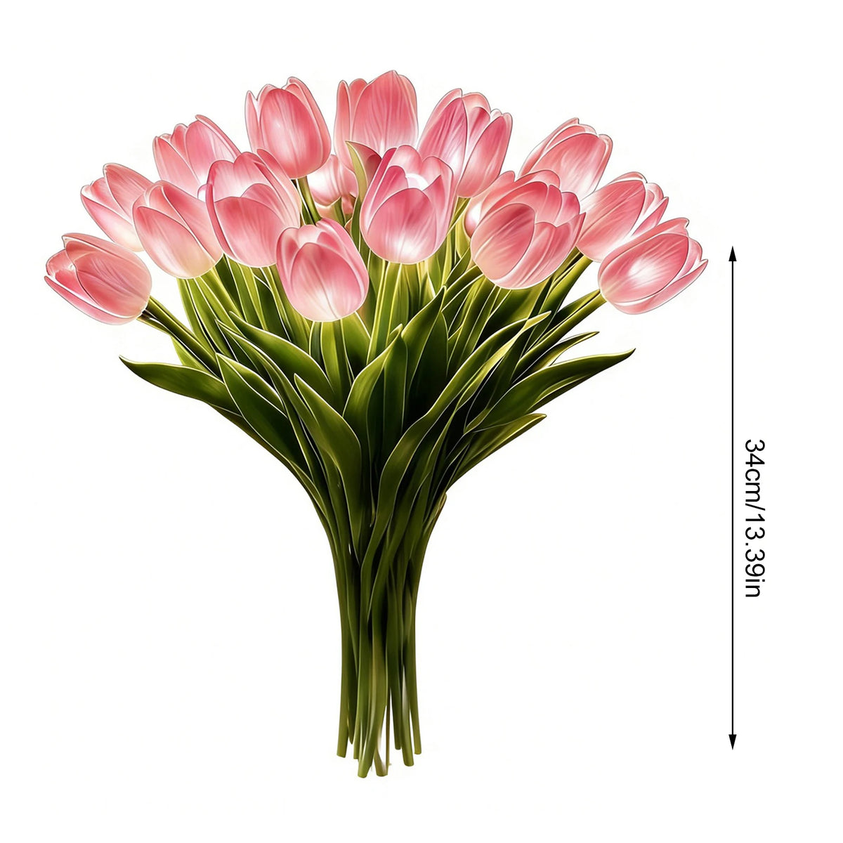 Künstlicher Tulpenstrauß mit warmem LED-Licht – Nachtlicht (15er-Set)