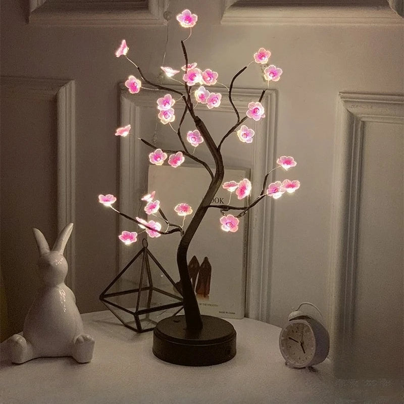 Berührungsgesteuerte LED-Bonsai-Tischleuchte mit biegsamen Zweigen