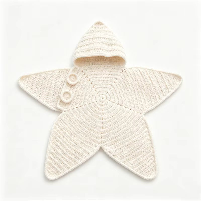 Weicher handgestrickter Seestern-Babyanzug (Frühling/Herbst)