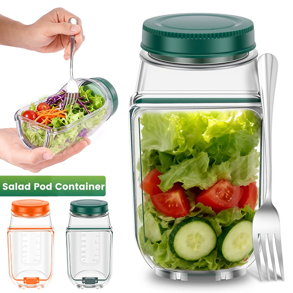 Mehrschichtiger Salatbehälter mit Dressingfach