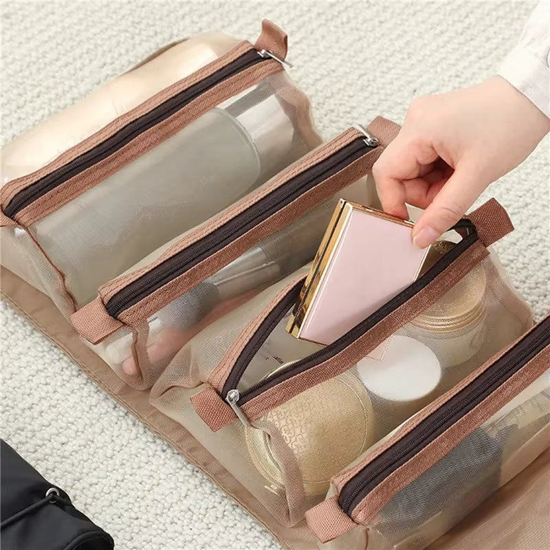 Abnehmbare 4-in-1 zusammenklappbare Kosmetiktasche