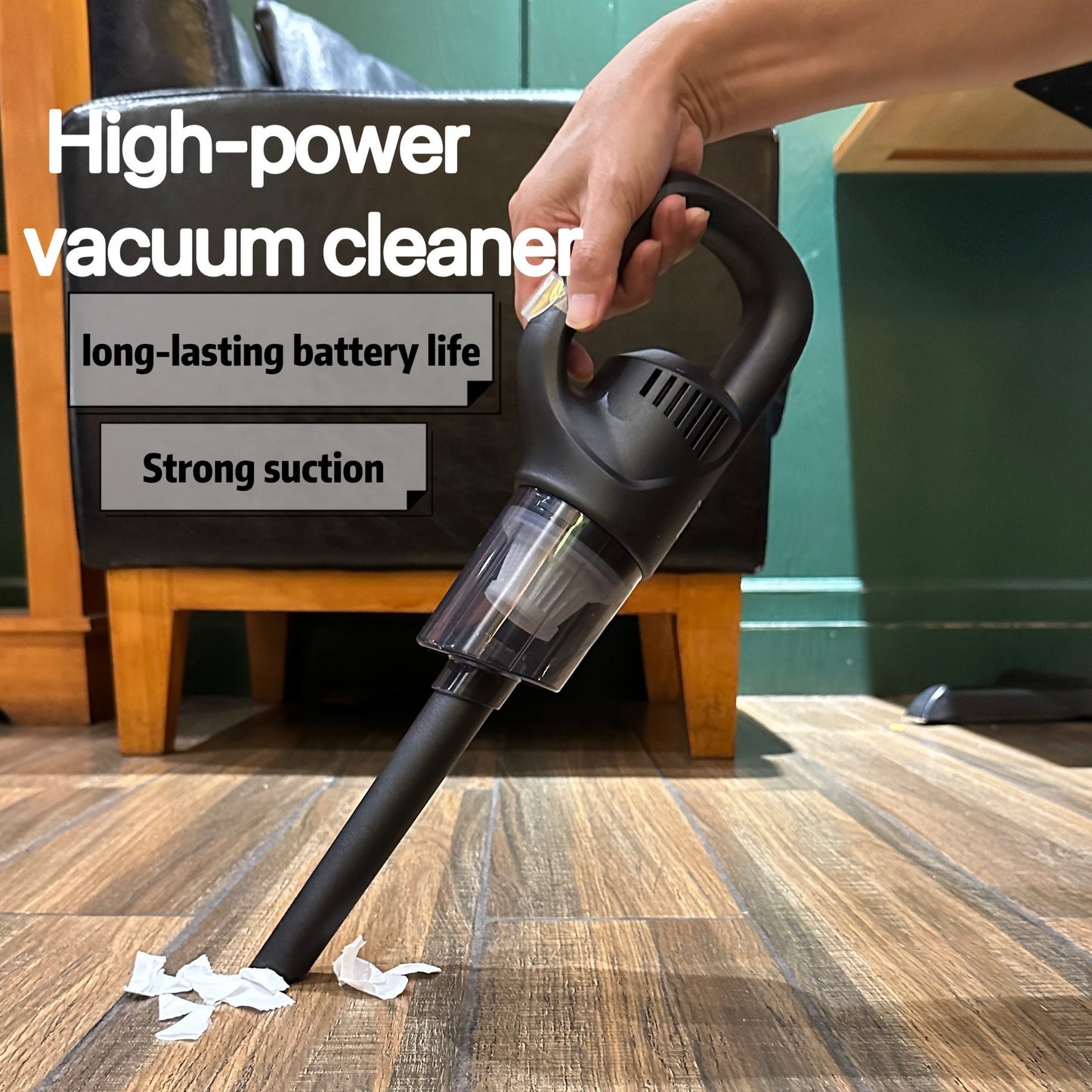 CleanWave - Wiederaufladbarer kabelloser Handstaubsauger - Ultrastarke Saugkraft
