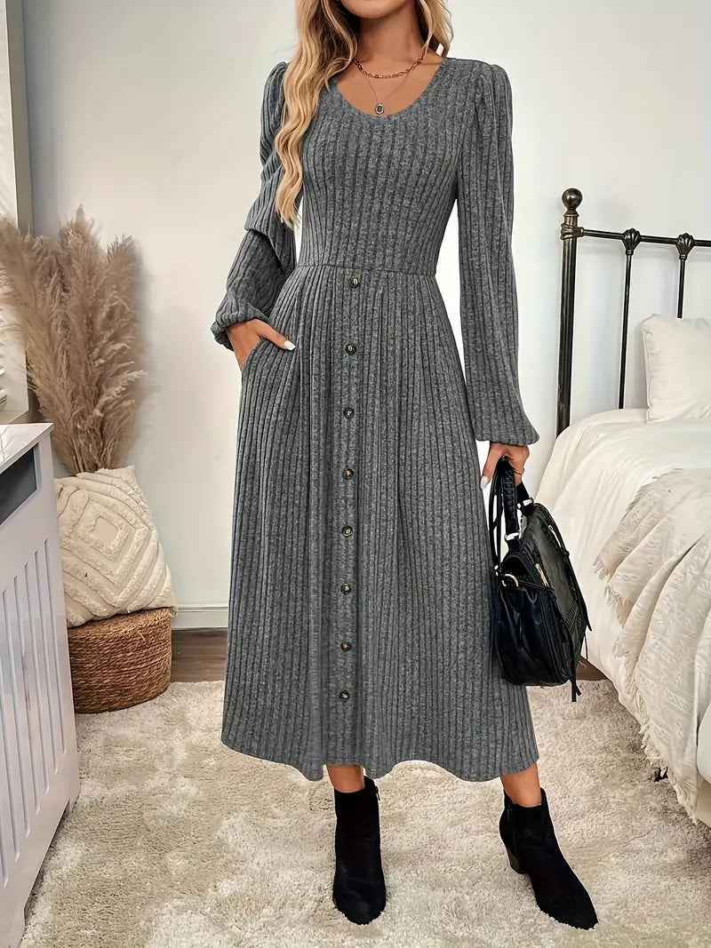 Freyja - Elegantes A-Linien Strickkleid für Frauen
