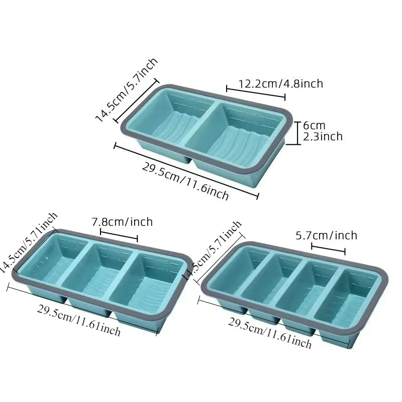 Große, leicht lösbare Silikon-Eiswürfelform (mit Deckel)