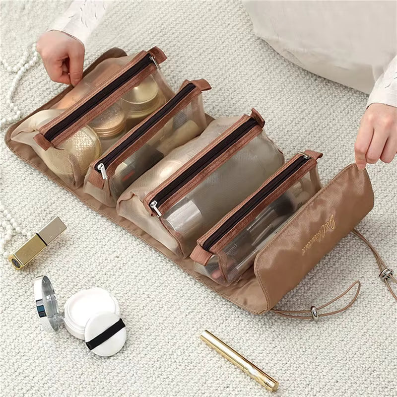 Abnehmbare 4-in-1 zusammenklappbare Kosmetiktasche