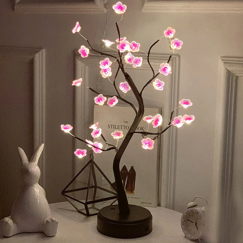 Berührungsgesteuerte LED-Bonsai-Tischleuchte mit biegsamen Zweigen