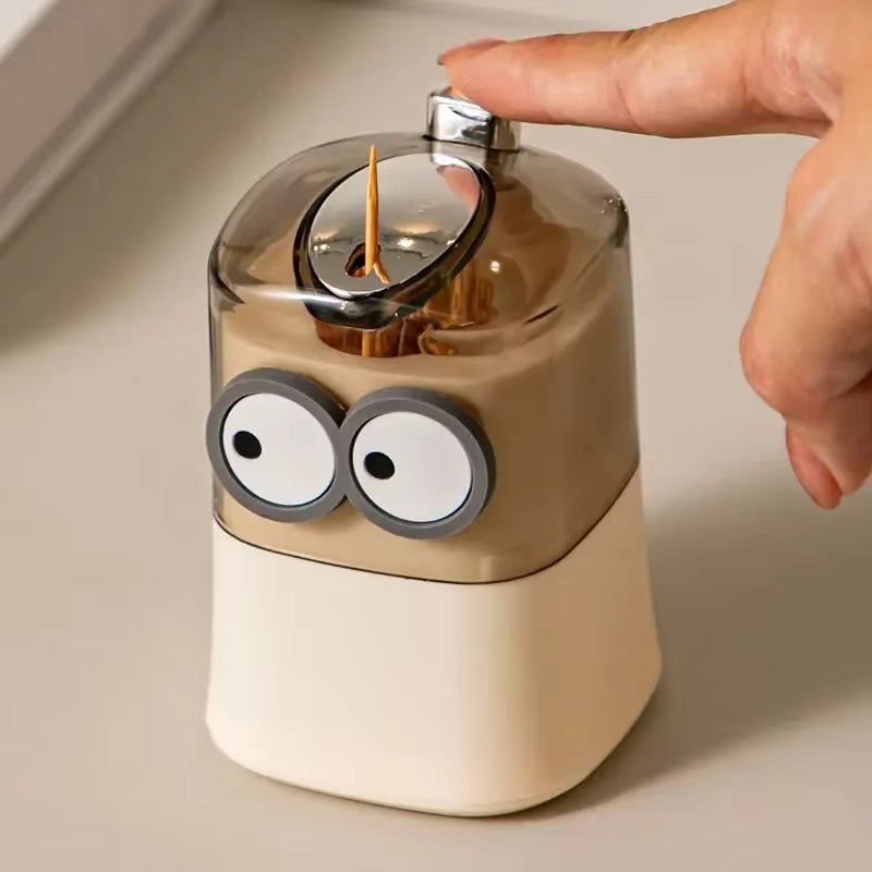 Hygienischer automatischer Pop-up-Zahnstocher-Spender (süßes Cartoon-Design)