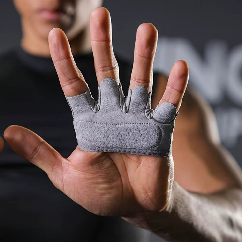 Atmungsaktive Gewichtheberhandschuhe mit rutschfestem Griff und Schutz vor Hornhaut (halbe Finger)