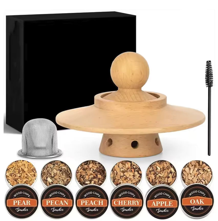 Manuelles Whisky-Räucherset mit 6 Holzchips (Geschenkset)