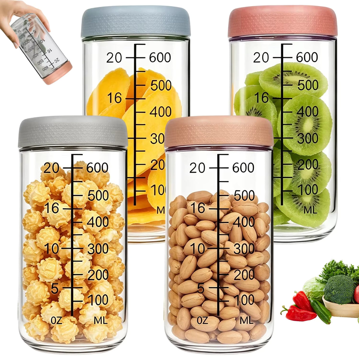 Luftdichtes, auslaufsicheres Vorratsglas aus Borosilikatglas (750ml)