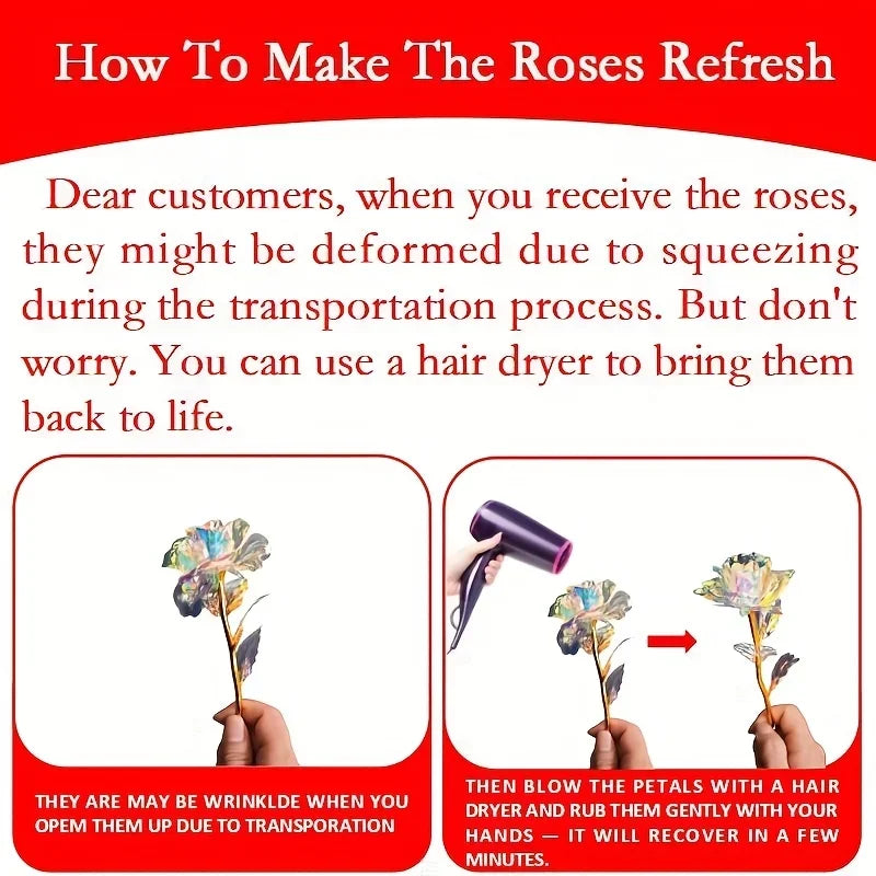 Geschenkset mit Rose aus Folie (Geschenkbox und Karte)