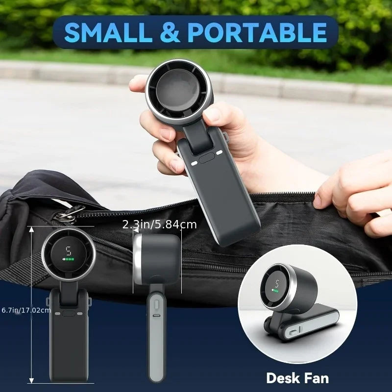 USB genopladelig 3-i-1 foldbar rejseventilator
