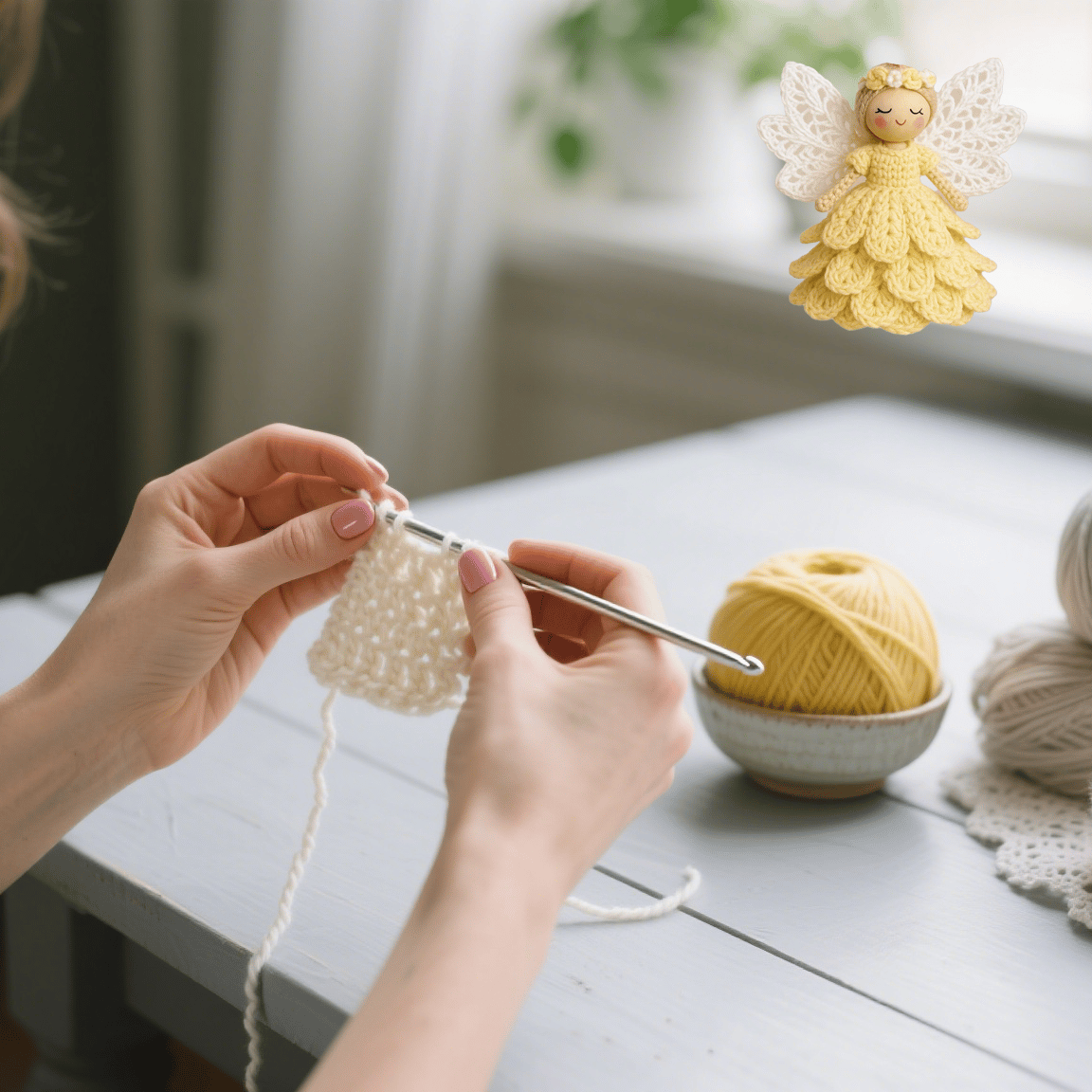SeraphinaCraft Hæklet Engel Pyntekit — Skab Hygge og Glæde