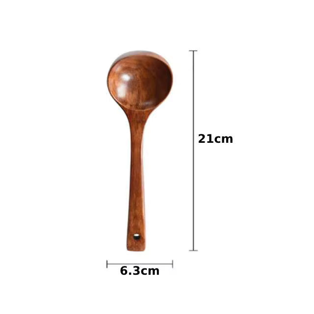 Ergonomischer, tropffreier Servierlöffel aus Holz (handgefertigt)