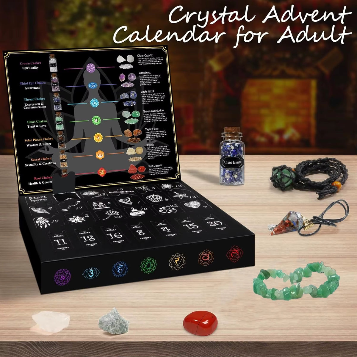 Heilender Chakra-Kristall-Adventskalender (24 Tage)
