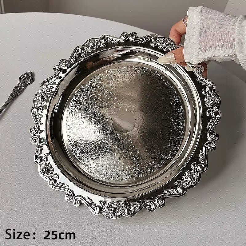 Sølvbelagt Retro Desserttallerken (10–25 cm)