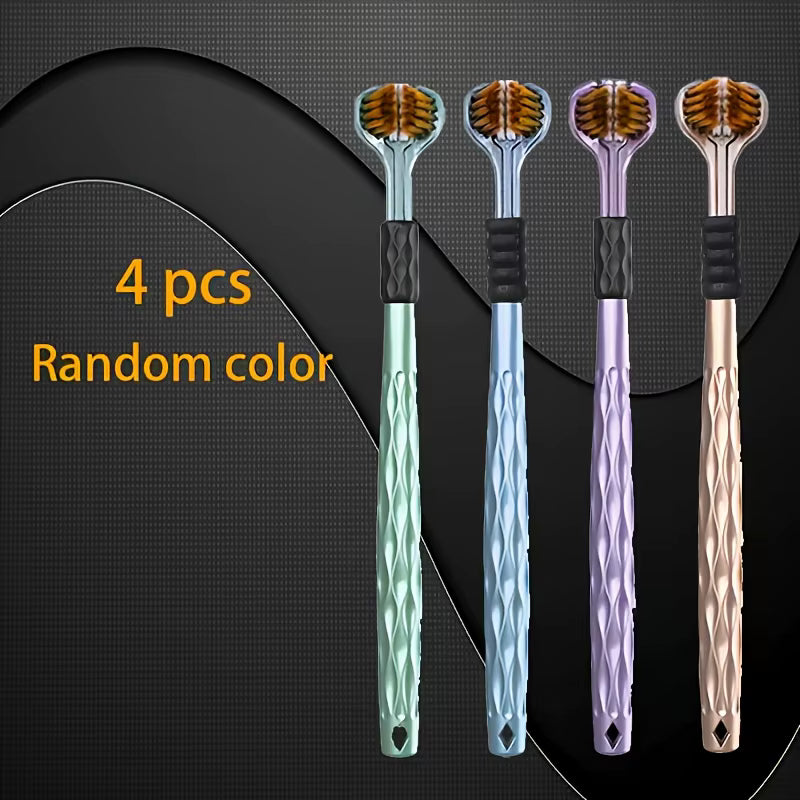 Ergonomisches Soft-Touch- und goldenes Vulkanzahnbürsten-Set (4-teilig)