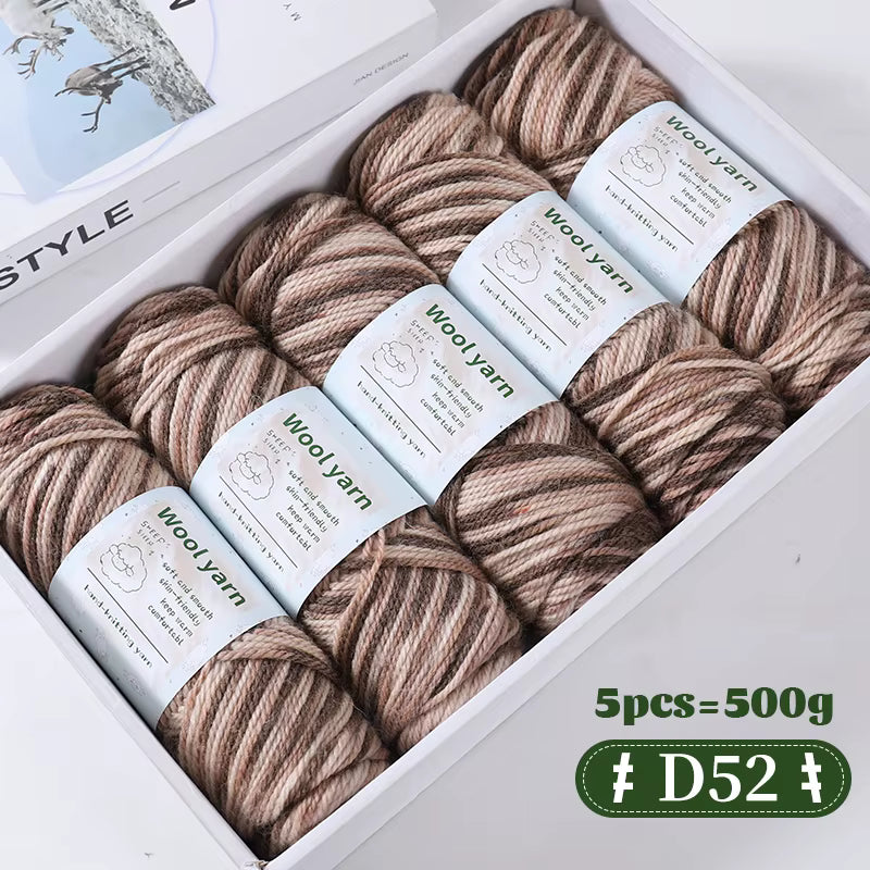 Farbverlaufsfarbenes dickes Alpakagarn (500-g-Packung)