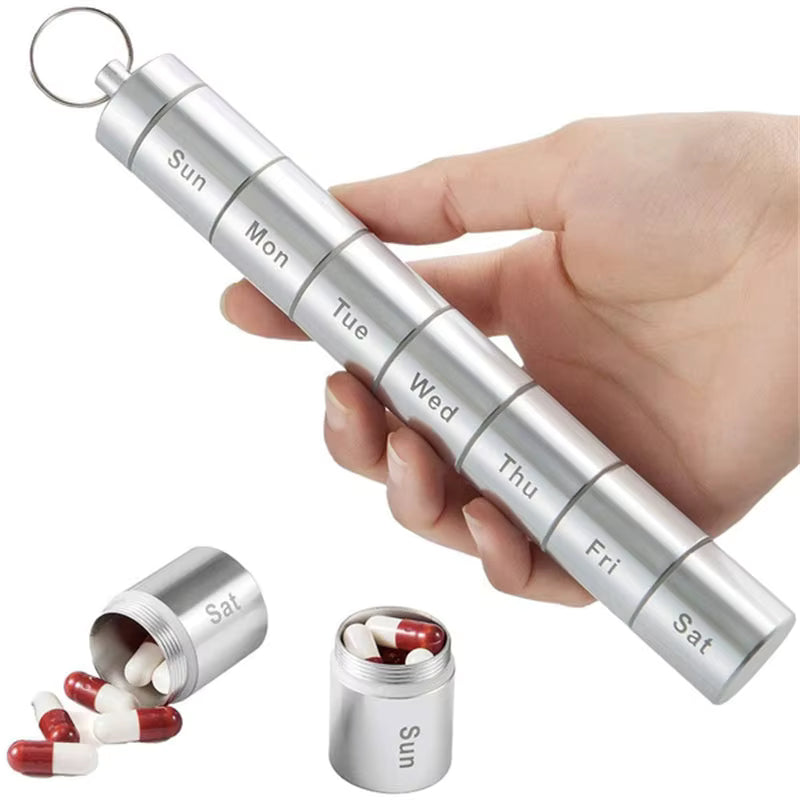Wasserdichter Pillen-Organizer aus Aluminiumlegierung (7 Tage)