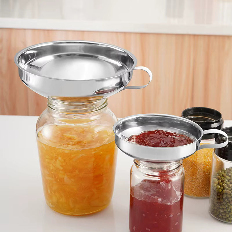 Trichter zur Aufbewahrung aus lebensmittelechtem Edelstahl mit breiter Öffnung (zwei Größen)