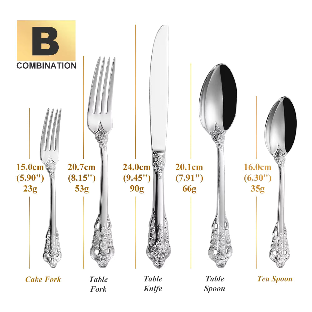 Elegantes Vintage-Besteckset aus Edelstahl