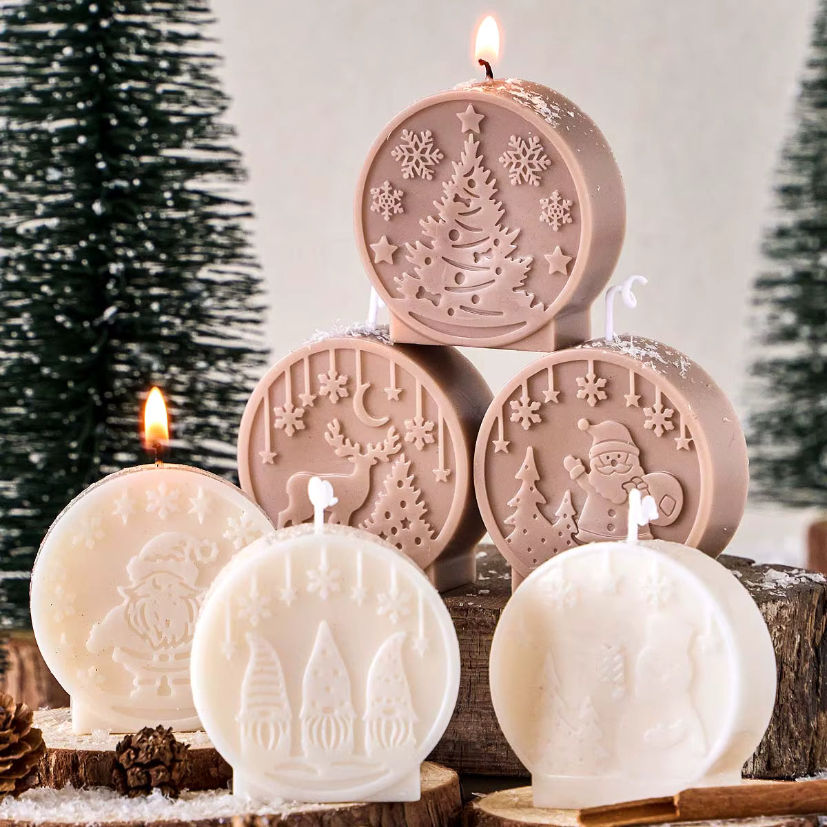 Detaillierte Silikonform für Relief-Weihnachtsschmuck