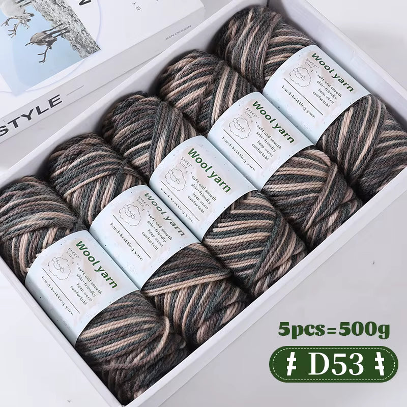 Farbverlaufsfarbenes dickes Alpakagarn (500-g-Packung)