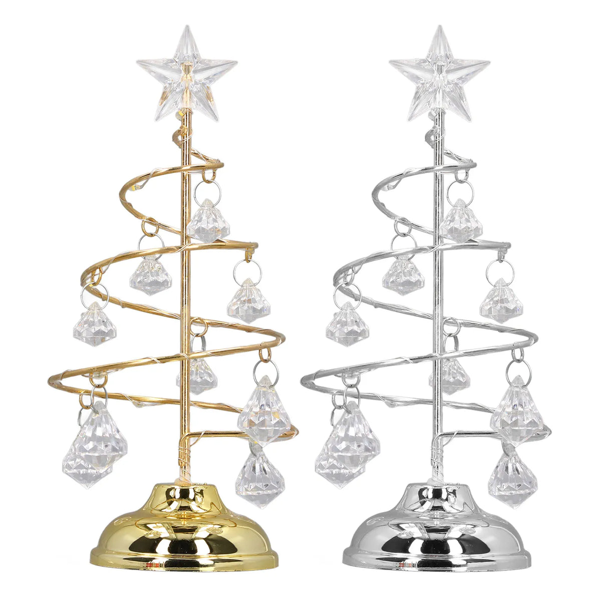 LED-Kristall-Weihnachtsbaumlampe mit warmweißem Licht (batteriebetrieben)