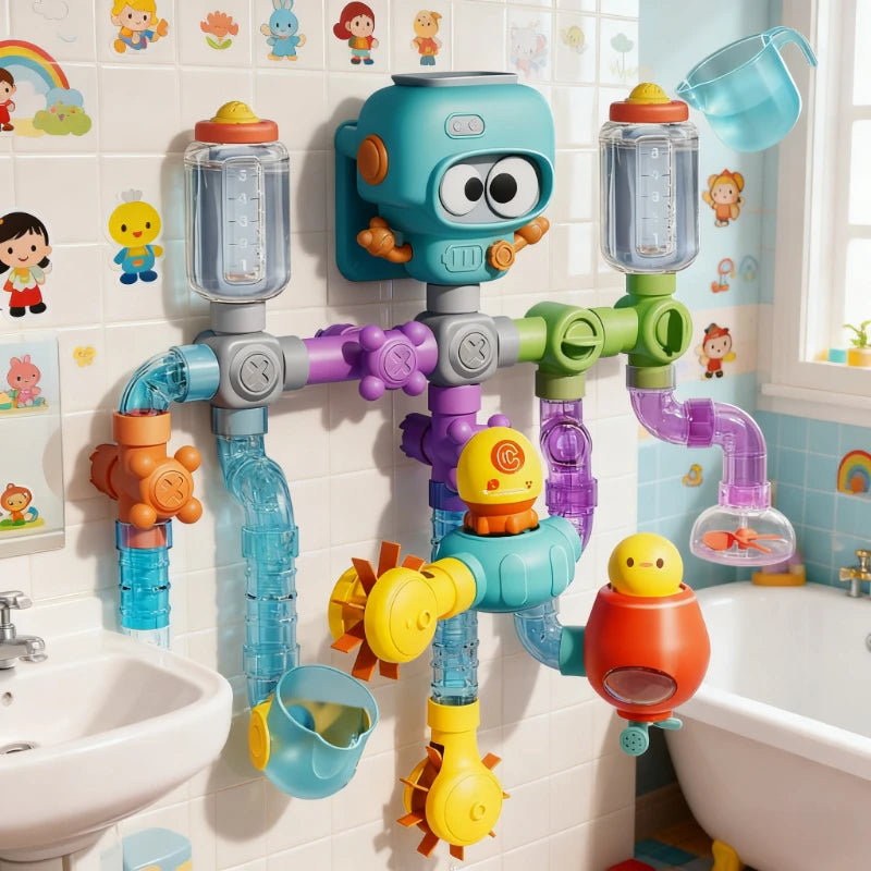 Starkes Badespielzeug-Set mit Saugnäpfen für Kleinkinder (21-teilig)