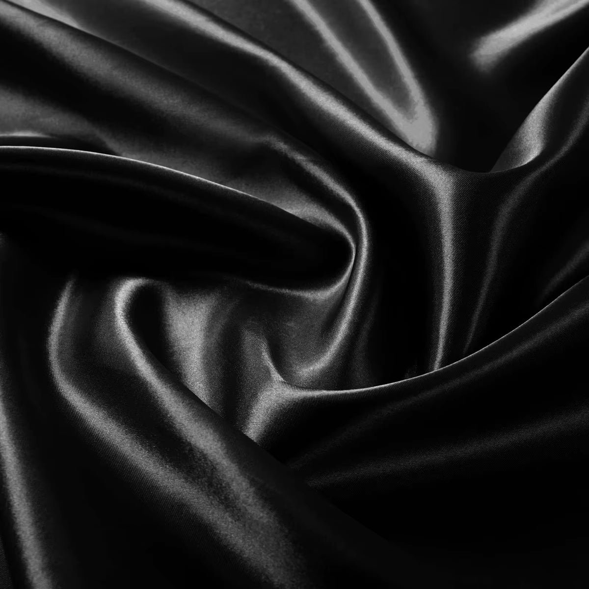 Knitterfreie satinierte rechteckige Tischdecke (Schwarz)