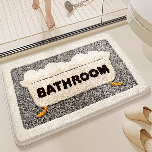 DryStep | Superabsorbierende rutschfeste Badematte - Schnell trocknende Bade- und Toilettenmatte für sichere, rutschfeste Komfort