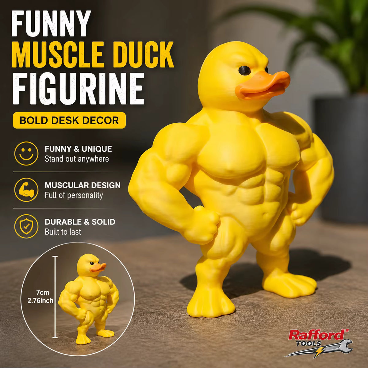 Abenteuerliche 3D-Muskulöse Entenfigur (Schreibtisch)