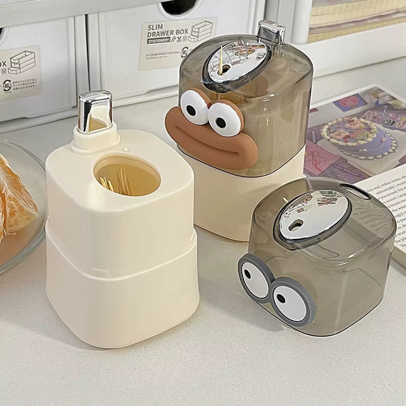 Hygienischer automatischer Pop-up-Zahnstocher-Spender (süßes Cartoon-Design)