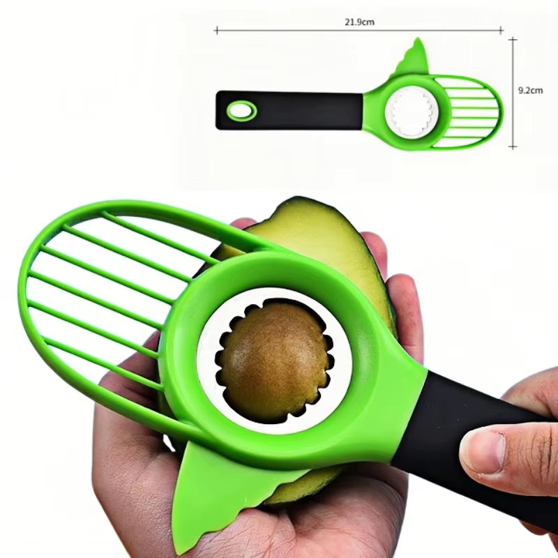 3-in-1-Avocadoschneider aus Edelstahl