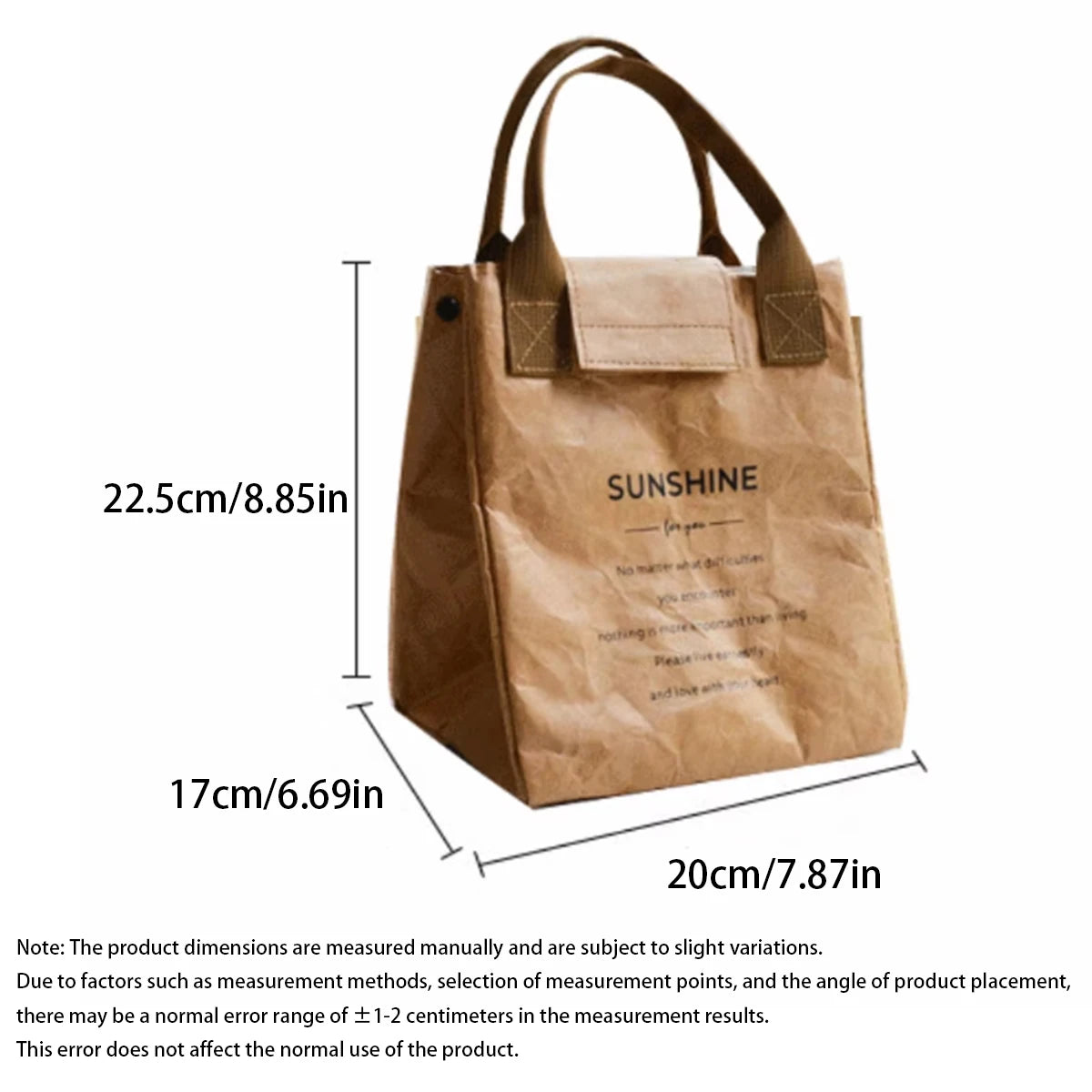 Isolierte Lunchbag aus Kraftpapier für Bento-Mahlzeiten
