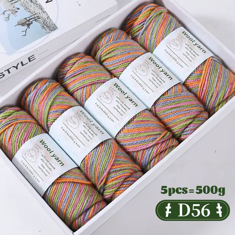 Farbverlaufsfarbenes dickes Alpakagarn (500-g-Packung)