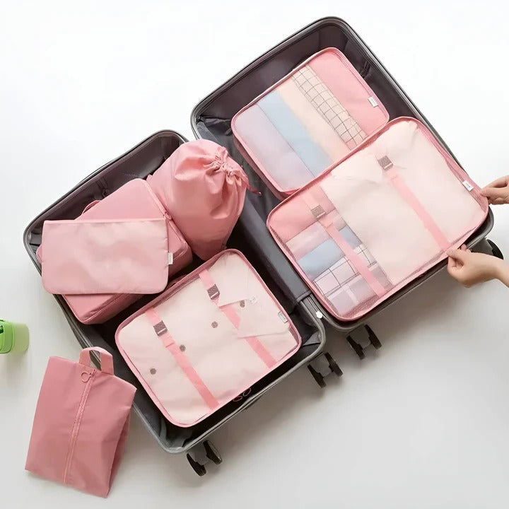 7-teiliges Set mit Packwürfeln – Kleidungsspeicherung für Reisen und Koffer