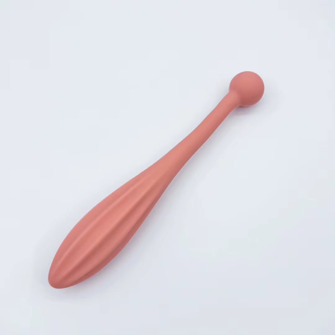 Weicher Silikon-Gesichtsmassagestab mit zwei Köpfen und ergonomischem Design
