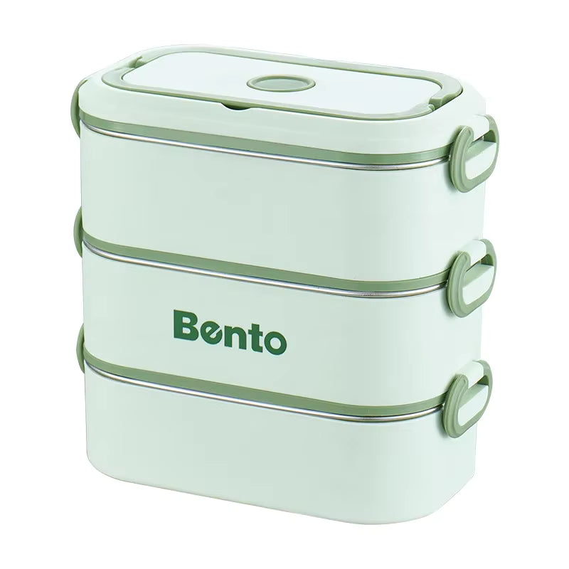Auslaufsichere und stapelbare Bento-Box aus rostfreiem 304-Edelstahl (mikrowellengeeignet)