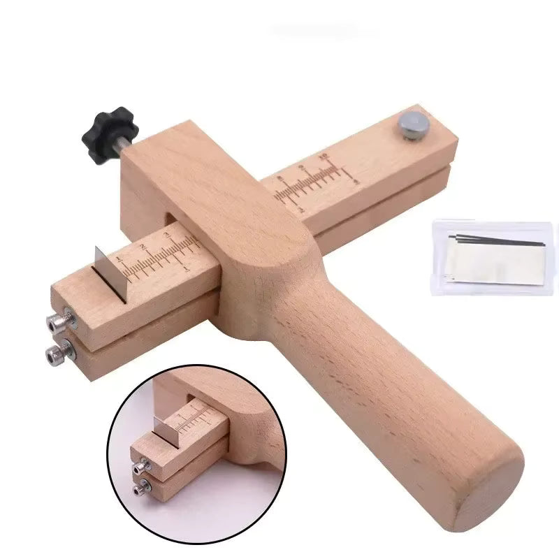 Verstellbarer Präzisionsschneider für Holz- und Lederriemen (5 austauschbare Klingen)