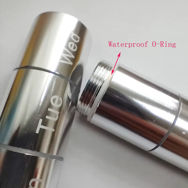Wasserdichter Pillen-Organizer aus Aluminiumlegierung (7 Tage)