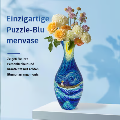 EcoBloom - 3D Puzzle Vase - Dekorative Blumenvase mit abnehmbarer Wasserbehälter