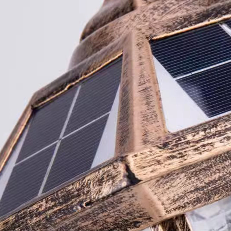 SolaraGlow - Retro sechseckige LED-Solarleuchte aus Glas