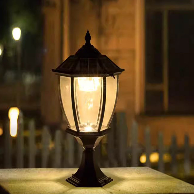 SolaraGlow - Retro sechseckige LED-Solarleuchte aus Glas