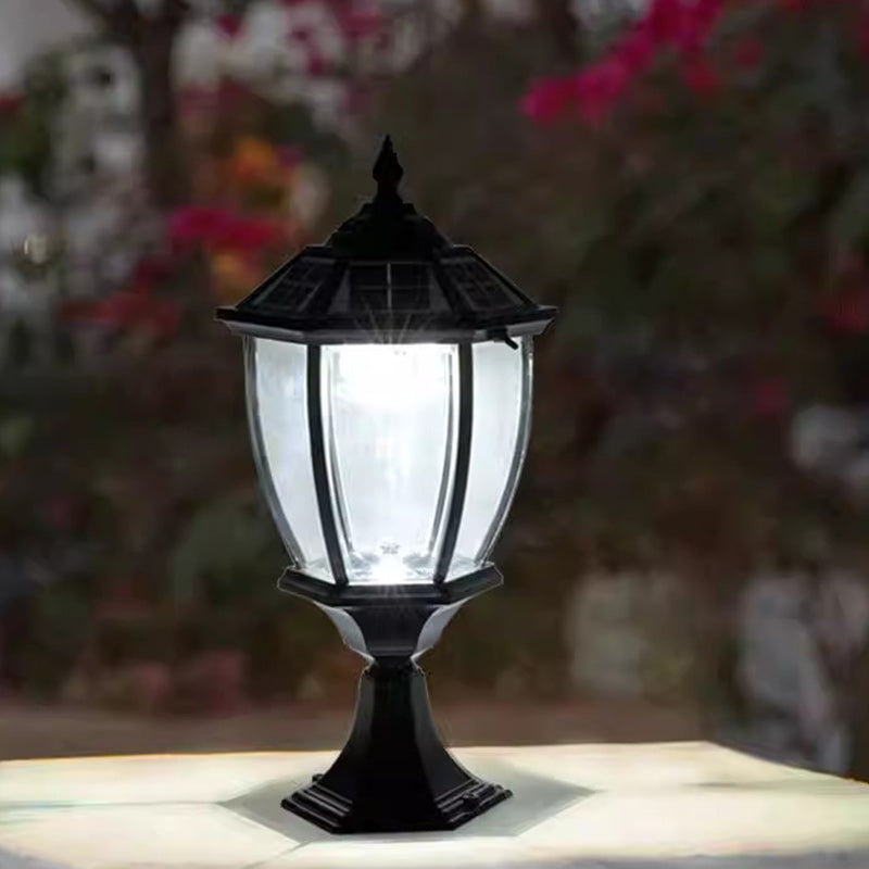 SolaraGlow - Retro sechseckige LED-Solarleuchte aus Glas