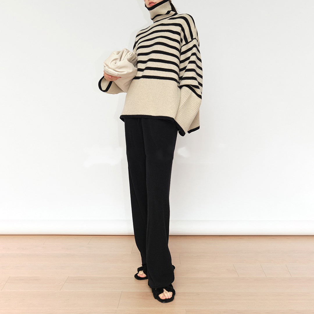 Elise - Gestreifter Rollkragenpullover