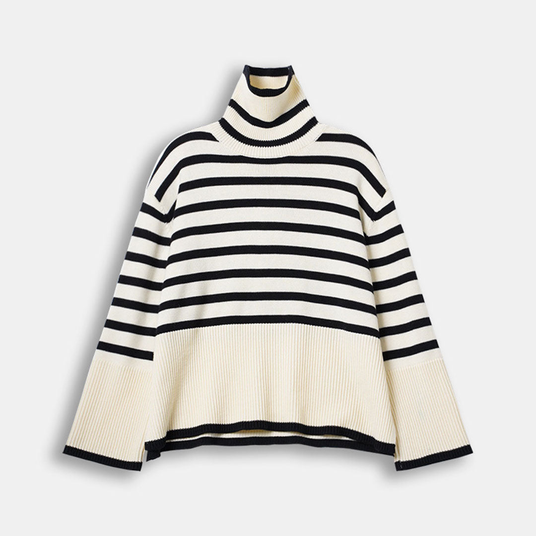 Elise - Gestreifter Rollkragenpullover